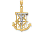 FJC Finejewelers 14k Two-tone Gold Bright Cut Mariner's Cross Charm