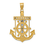 FJC Finejewelers 14k Two-tone Gold Bright Cut Mariner's Cross Charm