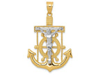 FJC Finejewelers 14k Two-tone Gold Bright Cut Mariner's Cross Charm