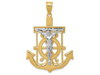 FJC Finejewelers 14k Two-tone Gold Bright Cut Mariner's Cross Charm