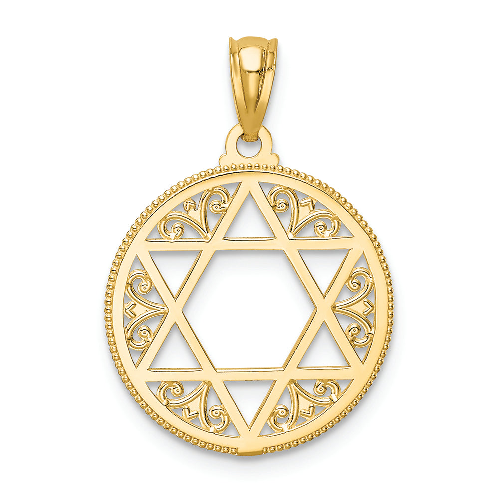 FJC Finejewelers 14k Yellow Gold Filigree Star Of David Charm