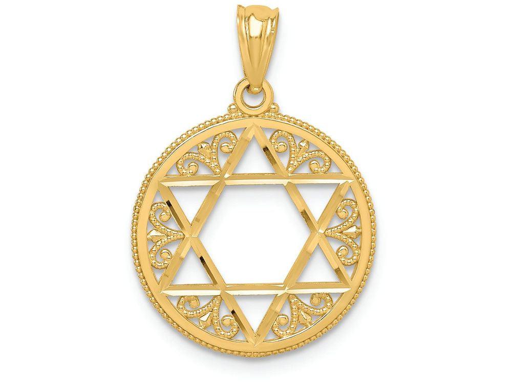 FJC Finejewelers 14k Yellow Gold Filigree Star Of David Charm