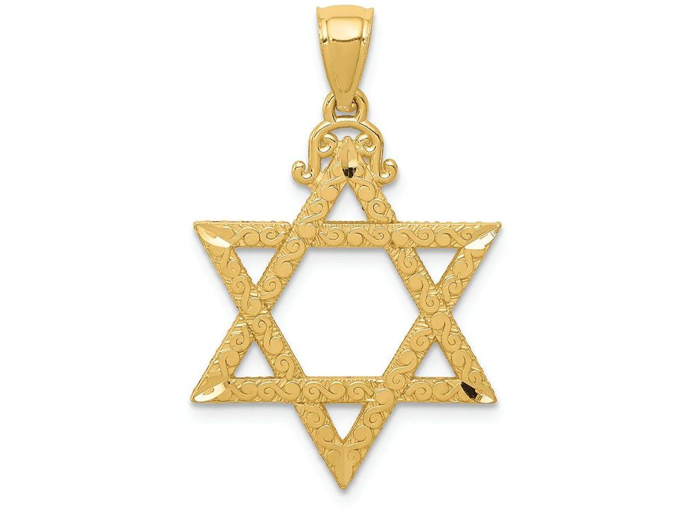 FJC Finejewelers 14k Yellow Gold Bright Cut Star Of David Charm