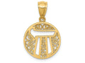 FJC Finejewelers 14k Yellow Gold Filigree Circle Chai Charm