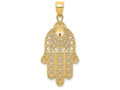 FJC Finejewelers 14k Yellow Gold Bright Cut Filigree Chamseh Charm