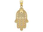 FJC Finejewelers 14k Yellow Gold Bright Cut Filigree Chamseh Charm