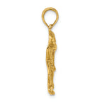 FJC Finejewelers 14k Yellow Gold Hockey Player with Stick And Puck Charm