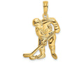FJC Finejewelers 14k Yellow Gold Hockey Player with Stick And Puck Charm