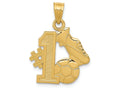 FJC Finejewelers 14k Yellow Gold #1 Soccer Story with Cleats And Ball Charm
