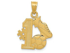 FJC Finejewelers 14k Yellow Gold #1 Soccer Story with Cleats And Ball Charm