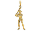 FJC Finejewelers 14k Yellow Gold 3d Baseball Player with Bat P Charm