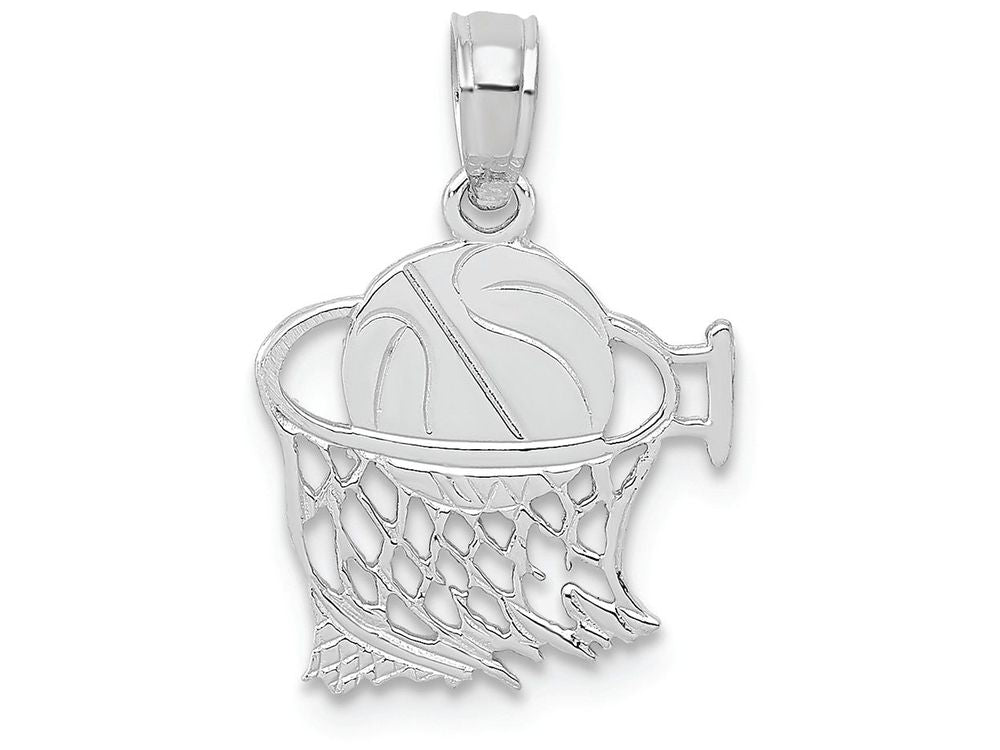FJC Finejewelers 14k White Gold Basketball In Net Charm