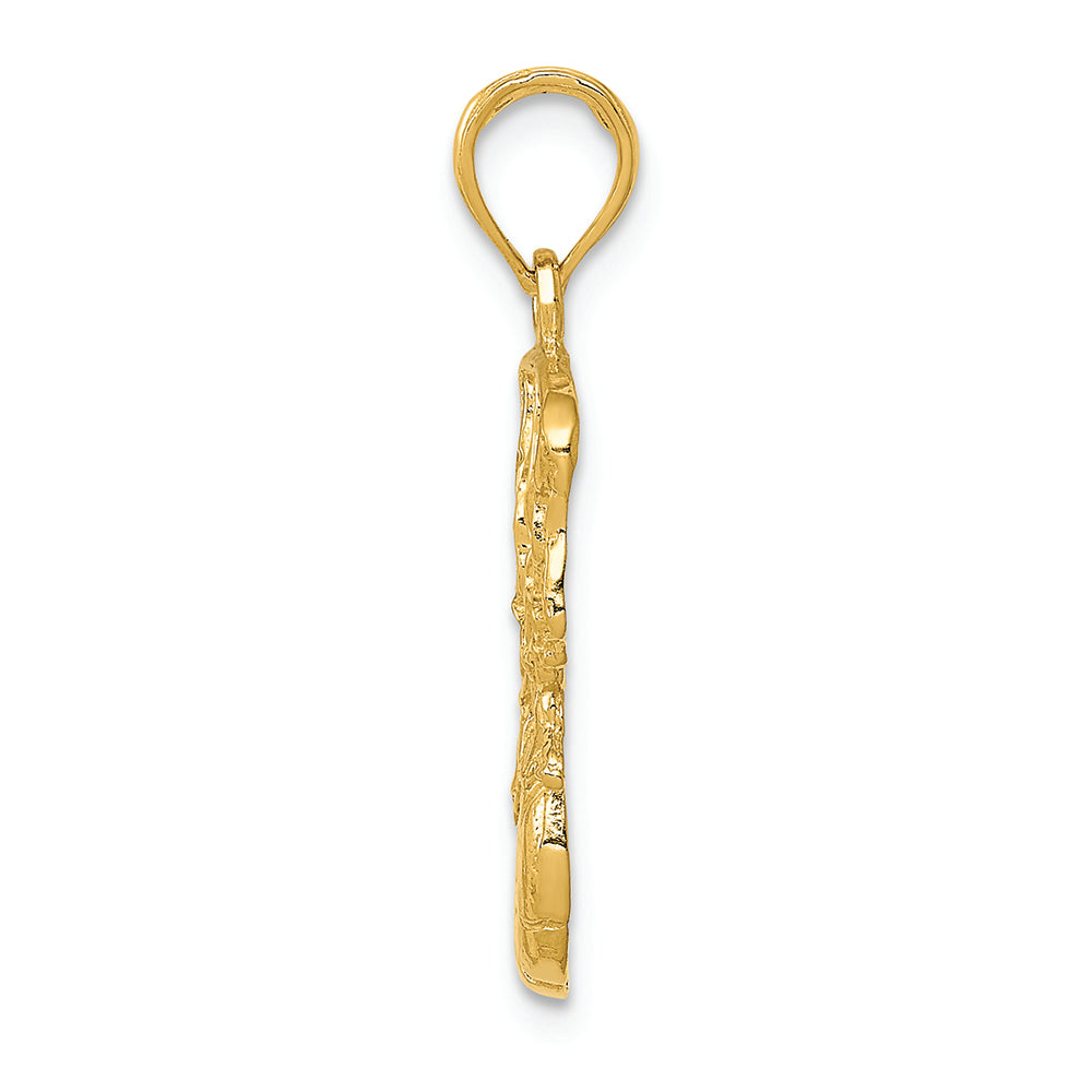 FJC Finejewelers 14k Yellow Gold Swoosh Basketball And Net Charm
