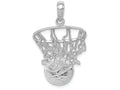 FJC Finejewelers 14k White Gold Swoosh Basketball And Net Charm