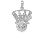 FJC Finejewelers 14k White Gold Swoosh Basketball And Net Charm