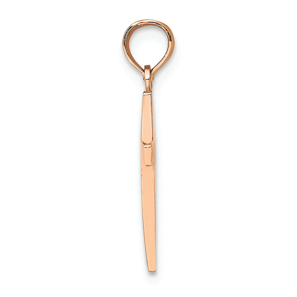 FJC Finejewelers 14k Rose Gold Beveled Cross with Square Tips Charm