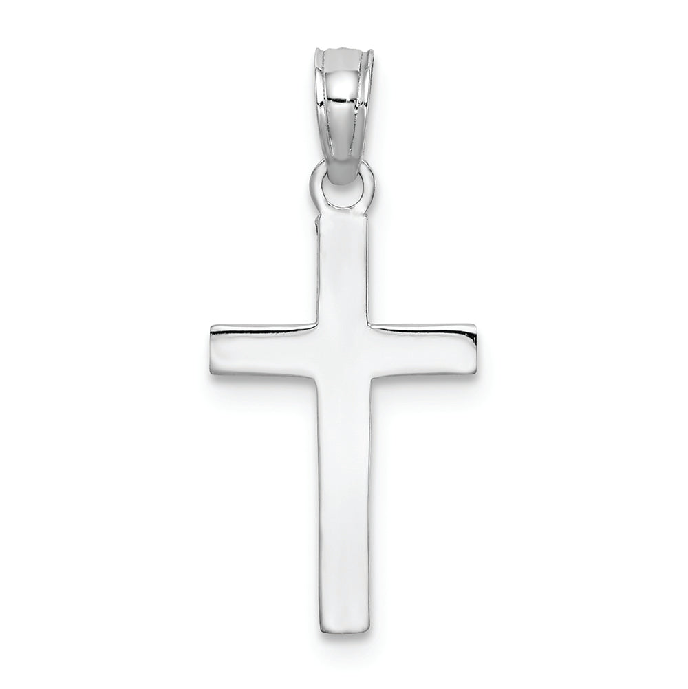 FJC Finejewelers 14k White Gold Beveled Cross with Square Tips Charm