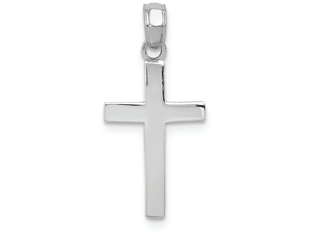 FJC Finejewelers 14k White Gold Beveled Cross with Square Tips Charm