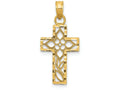 FJC Finejewelers 14k Yellow Gold Bright Cut Filigree Cross Charm