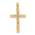 FJC Finejewelers 14k Two-tone Gold Bright Cut Cross Charm