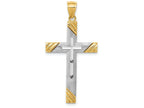 FJC Finejewelers 14k Two-tone Gold Bright Cut Cross Charm