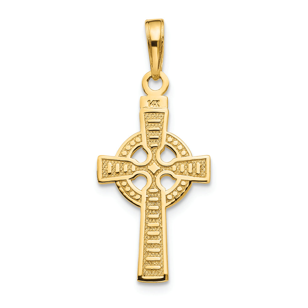 FJC Finejewelers 14k Yellow Gold Reversible God Is Love Celtic Cross Charm