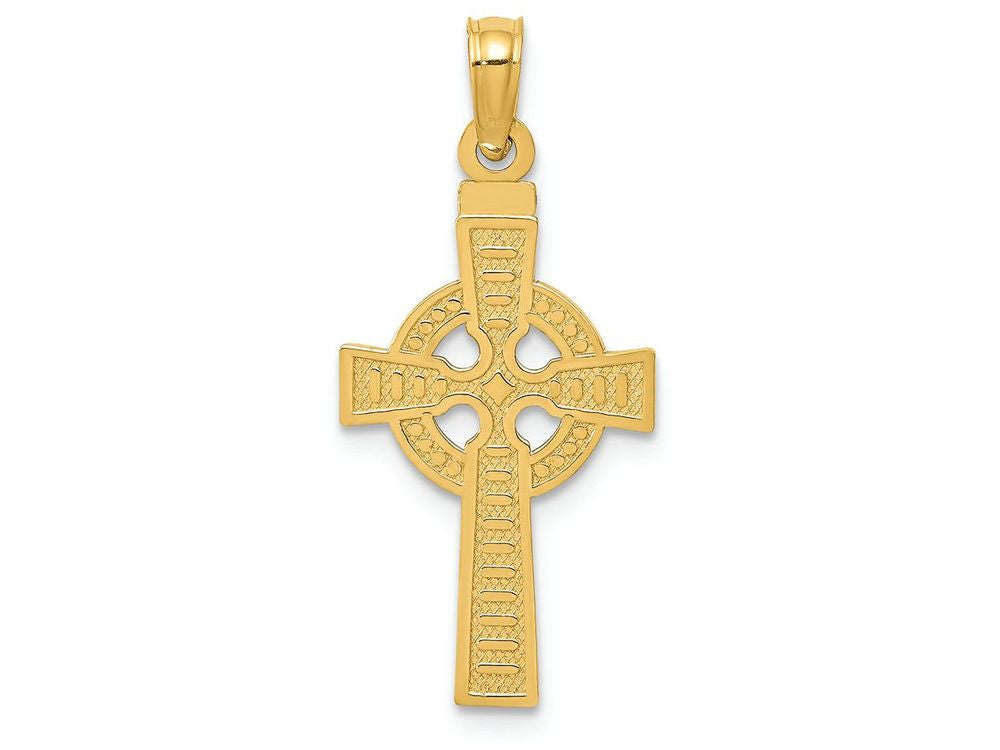 FJC Finejewelers 14k Yellow Gold Reversible God Is Love Celtic Cross Charm
