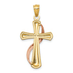 FJC Finejewelers 14k Two-tone Gold Polished Cross Charm