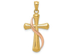 FJC Finejewelers 14k Two-tone Gold Polished Cross Charm