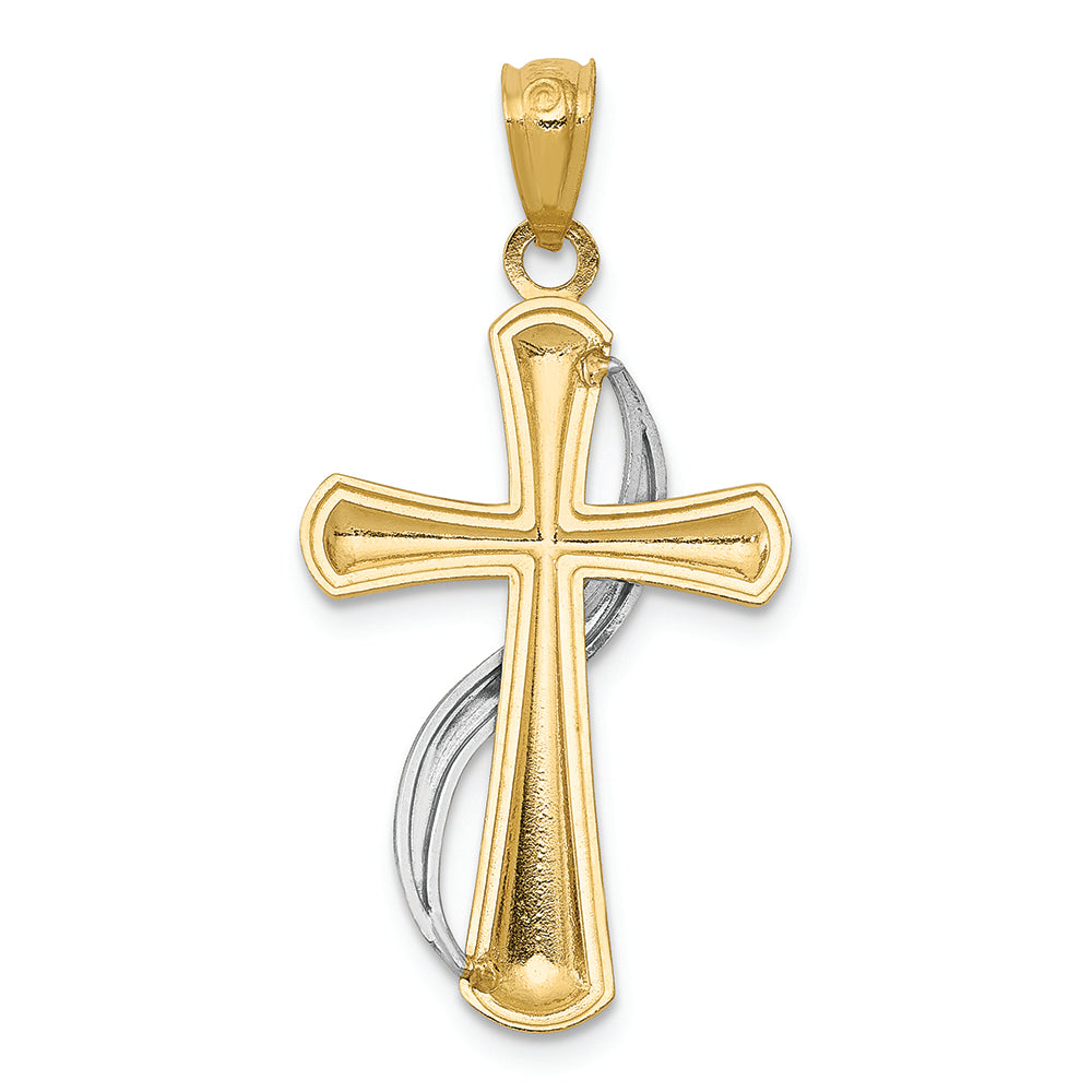 FJC Finejewelers 14k Two-tone Gold Polished Cross Charm