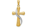 FJC Finejewelers 14k Two-tone Gold Polished Cross Charm