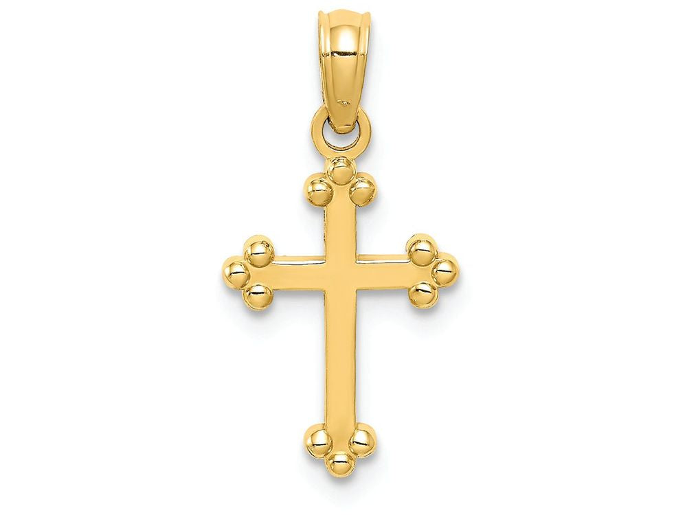 FJC Finejewelers 14k Yellow Gold Budded Cross Charm