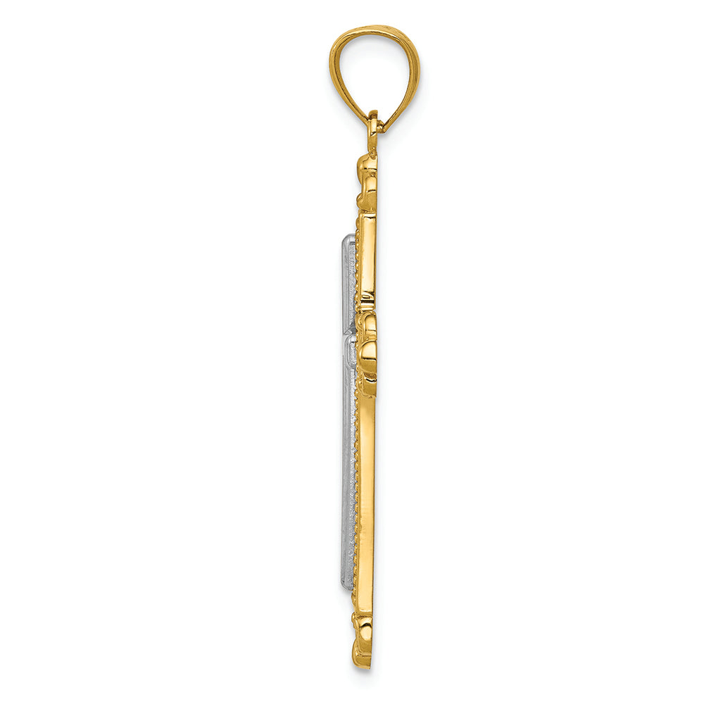FJC Finejewelers 14k Two-tone Gold Cross Charm