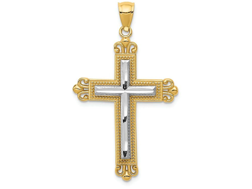 FJC Finejewelers 14k Two-tone Gold Cross Charm