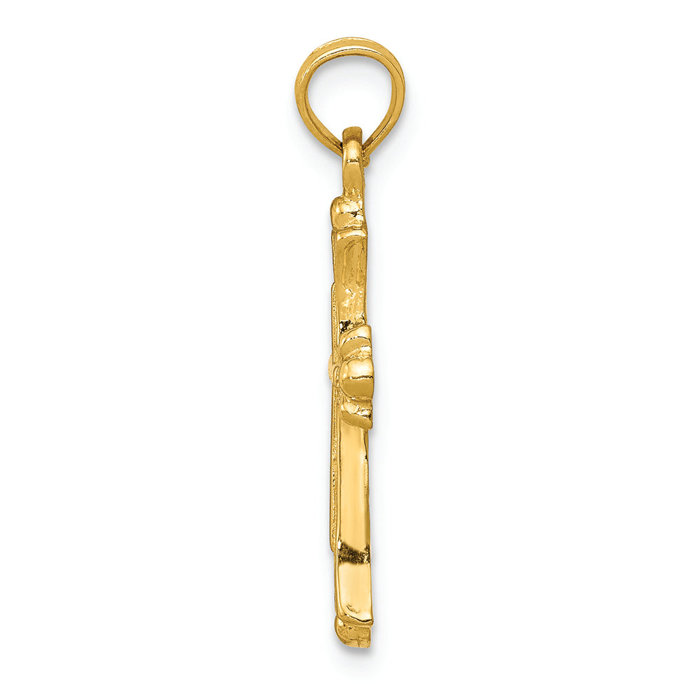 FJC Finejewelers 14k Yellow Gold Budded Cross Charm