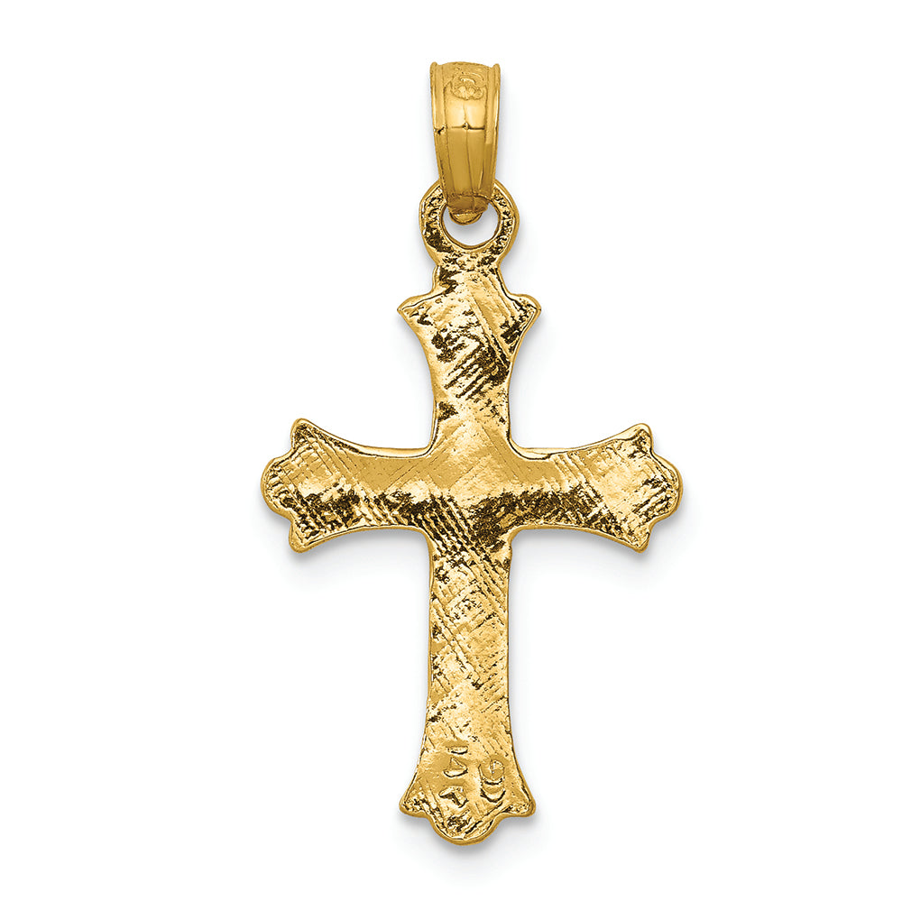 FJC Finejewelers 14k Yellow Gold Budded Cross Charm