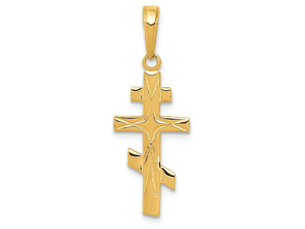 FJC Finejewelers 14k Yellow Gold Eastern Orthodox Cross Charm