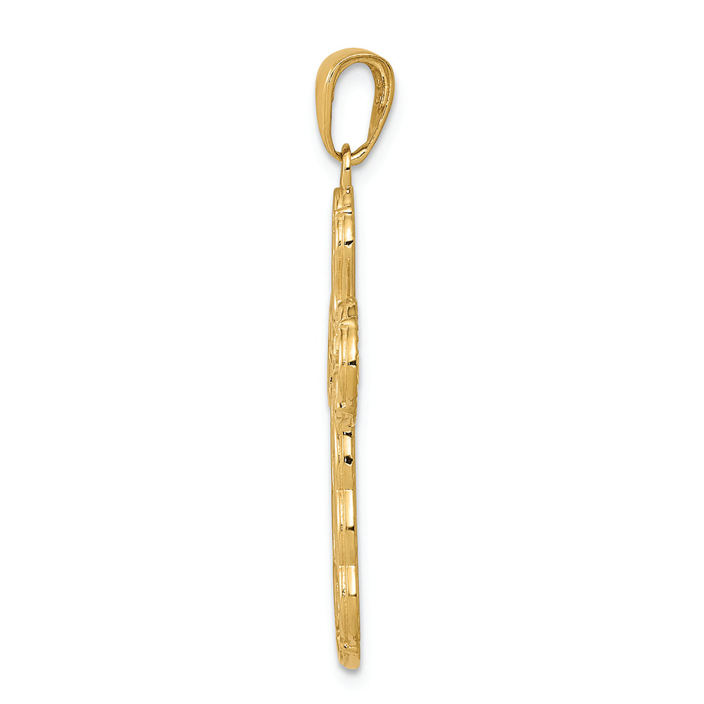 FJC Finejewelers 14k Yellow Gold Satin Crucifix Charm