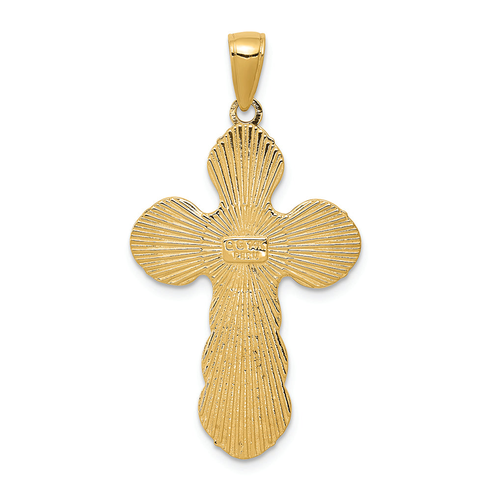 FJC Finejewelers 14k Yellow Gold Satin Crucifix Charm