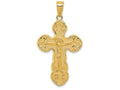 FJC Finejewelers 14k Yellow Gold Satin Crucifix Charm