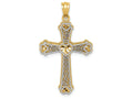 FJC Finejewelers 14k Two-tone Gold Hearts Cross Charm