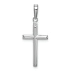 FJC Finejewelers 14k White Gold 3d Beveled Stick Cross Charm