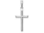 FJC Finejewelers 14k White Gold 3d Beveled Stick Cross Charm