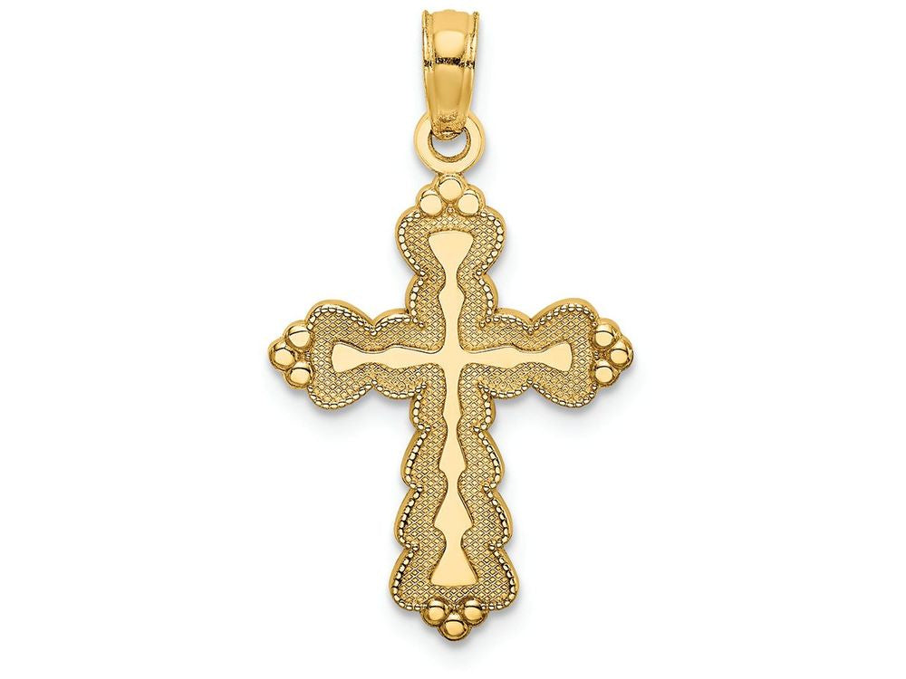 FJC Finejewelers 14k Yellow Gold Scalloped Cross Charm