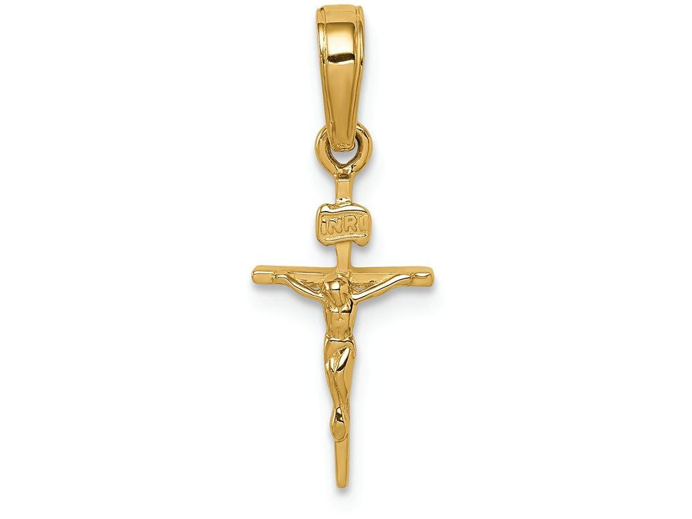 FJC Finejewelers 14k Yellow Gold Small Inri Crucifix Charm