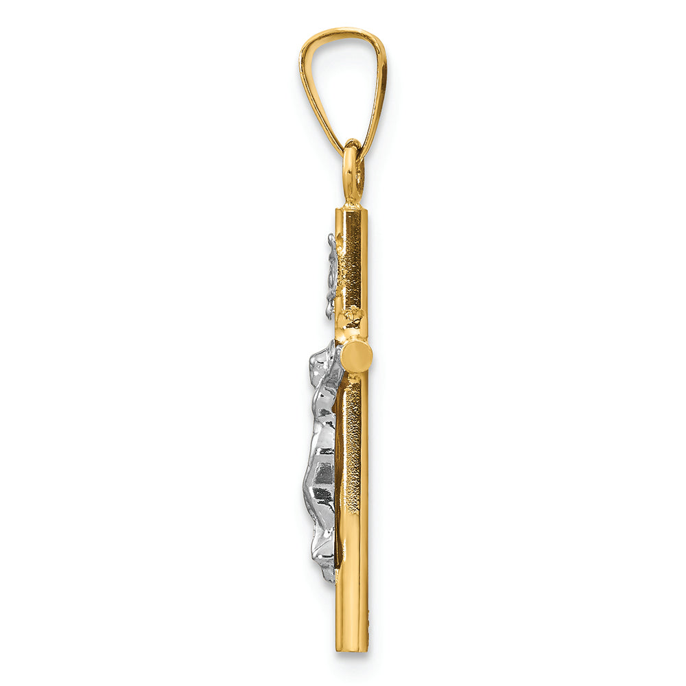 FJC Finejewelers 14k Two-tone Gold Inri Crucifix Charm