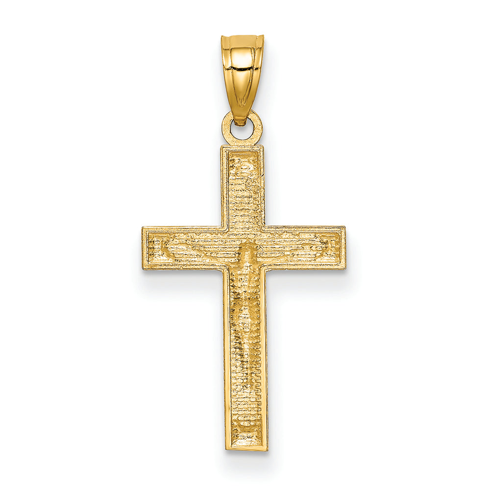 FJC Finejewelers 14k Yellow Gold Bright Cut Crucifix Charm