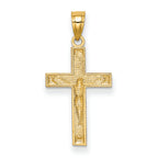 FJC Finejewelers 14k Yellow Gold Bright Cut Crucifix Charm