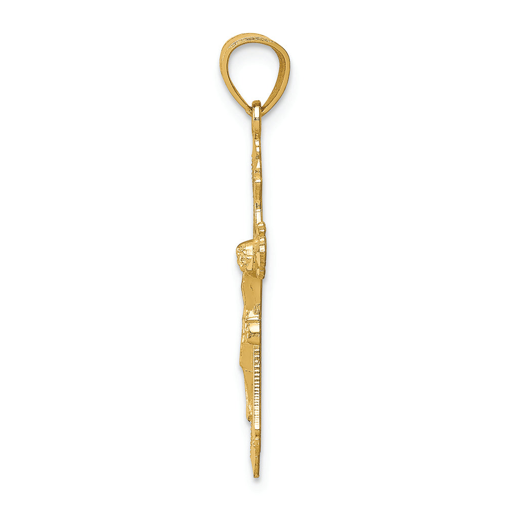 FJC Finejewelers 14k Yellow Gold Bright Cut Crucifix Charm