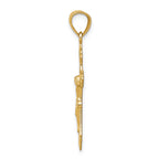 FJC Finejewelers 14k Yellow Gold Bright Cut Crucifix Charm